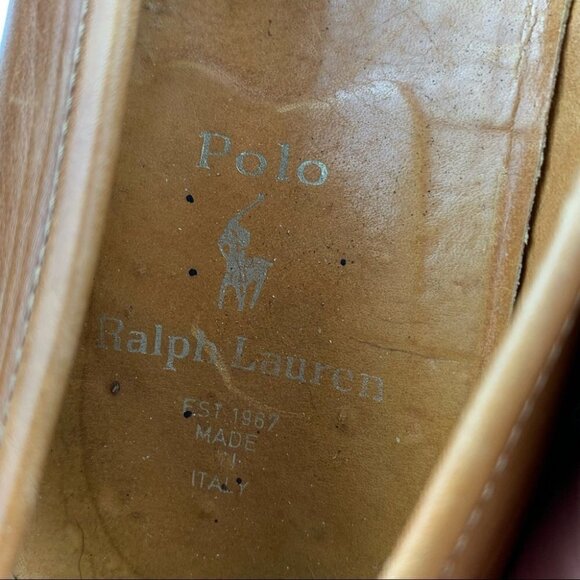 Polo size 11 D cognac Italian leather vintage 80s main image 6